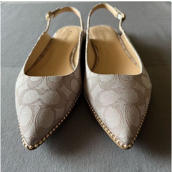 NEW WITH BOX COACH VAE SKIMMER JACQUARD SLINGBACK FLATS SIZE 10 - Picture 8 of 12